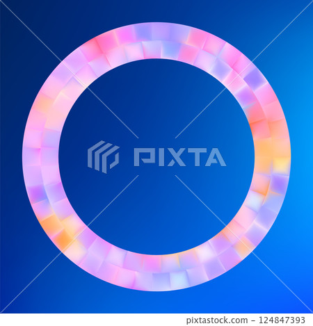 3D Colorful glowing ring on blue gradient background 3D Colorful glowing ring on blue gradient background 124847393