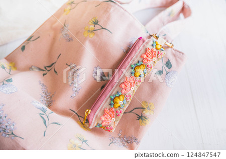 Bag charms made with Indian embroidered ribbons Bag charms made with Indian embroidered ribbons 124847547