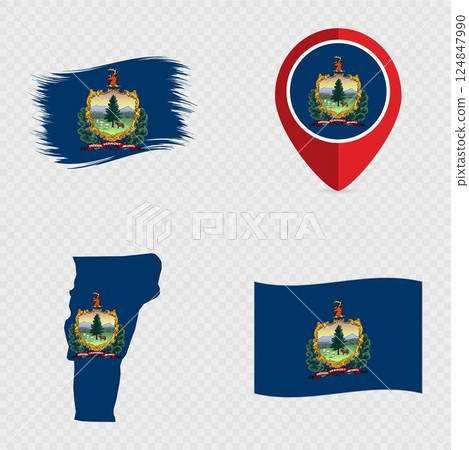 Vermont State Flag Icon Set. Vermont State Flag Icon Set. 124847990