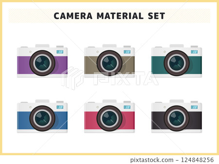簡約時尚的相機插畫素材集 124848256