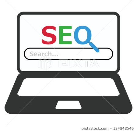 SEO 圖示筆記型電腦 124848546