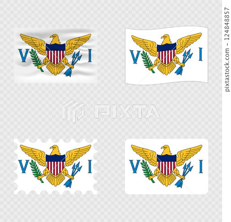 Virgin Islands national flag in four different styles. 124848857