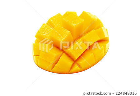 Mango illustration realistic white background Mango illustration realistic white background 124849010