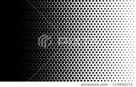 Halftone material of gradually connecting triangles pointing to the right Halftone material of gradually connecting triangles pointing to the right 124849151