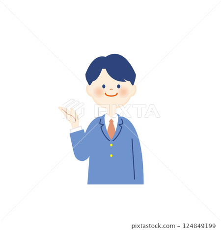 Male student in blazer, information, upper body Male student in blazer, information, upper body 124849199