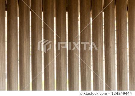 Traditional Japanese wooden vertical lattice Traditional Japanese wooden vertical lattice 124849444