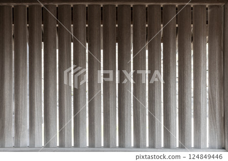 Traditional Japanese wooden vertical lattice Traditional Japanese wooden vertical lattice 124849446
