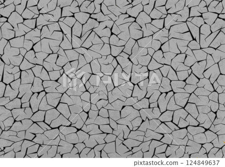 Crack pattern on arid desert soil. 124849637