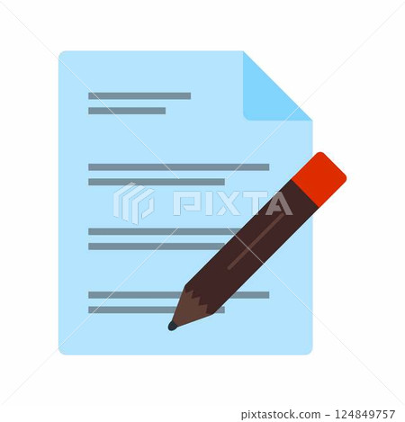 Write Report icon vector image. Suitable for mobile apps, web apps and print media. 124849757