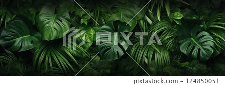 Background: green tropical leaves Background: green tropical leaves 124850051