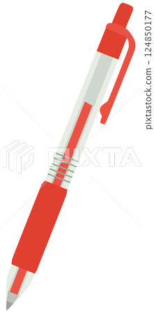 Red ballpoint pen vector material 124850177
