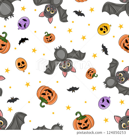 seamless halloween pattern seamless halloween pattern 124850253
