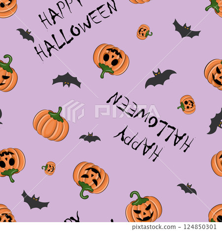 seamless halloween pattern 124850301