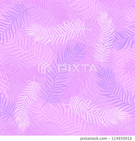 palm leaves seamless pattern, flat style 124850918