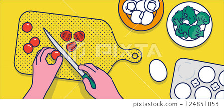 烹飪場景。 124851053