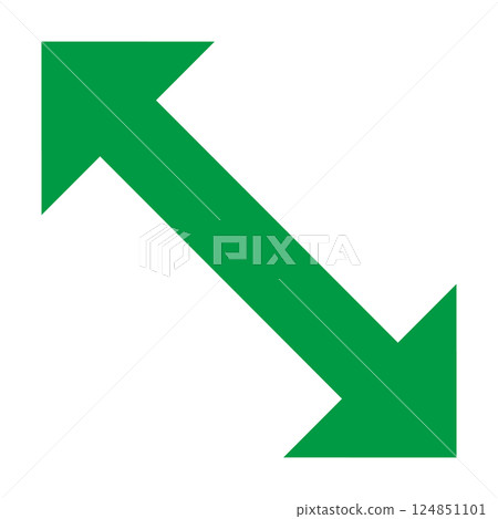 Simple diagonal double arrow icon on white background Simple diagonal double arrow icon on white background 124851101