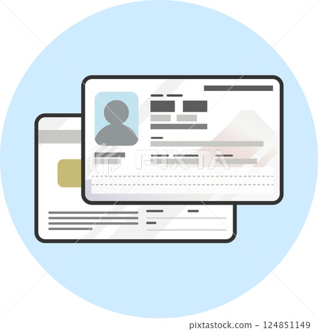 Next-generation My Number Card (Personal Number Card) front and back illustrations Vector color icon New design Next-generation My Number Card (Personal Number Card) front and back illustrations Vector color icon New design 124851149