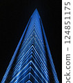 The illuminated tower shines at night 124851175