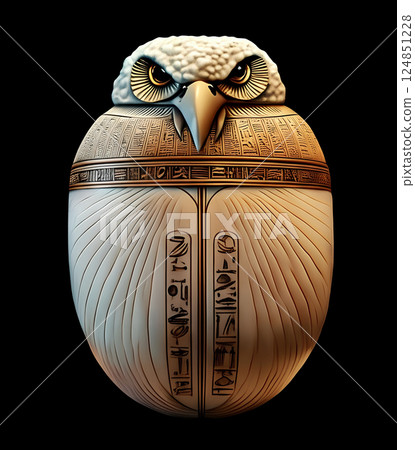 Ancient Egyptian Canopus Canopus Canopic Vessel Owl 124851228