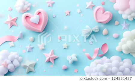 Wallpaper that looks like a little star in a little heart 124851487