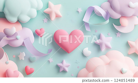 Wallpaper that looks like a little star in a little heart 124851489