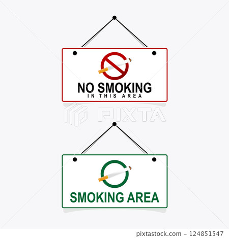No smoking and Smoking area labels No smoking and Smoking area labels 124851547