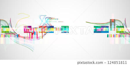 Abstract colorful background with different elements and lines. Color chaos. Vector illustration. Abstract colorful background with different elements and lines. Color chaos. Vector illustration. 124851811