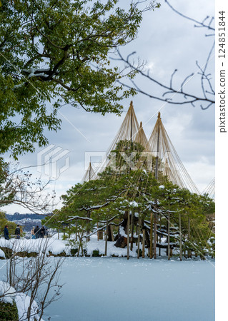 Kenrokuen Garden covered in snow Kenrokuen Garden covered in snow 124851844