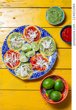 Deliciously plated tortilla fried Aztec soup with chalupas for Cinco de Mayo celebration 124852064