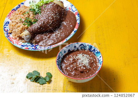 Celebrate Mexican flavors with mole poblano for Mexican independence day fiestas patrias 124852067