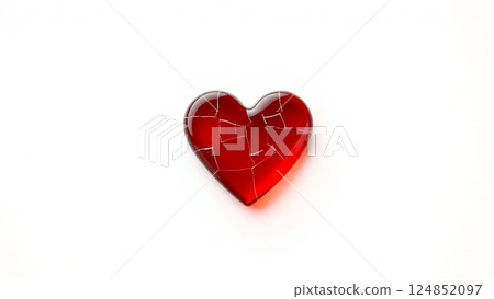 Cracked heart-shaped glass 124852097