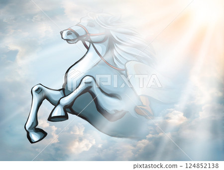 Moses and the pillar of cloud by the sea 124852138