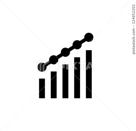 Growing Graph, Growth Diagram, Profit Solid Flat Vector Icon Isolated on White Background Growing Graph, Growth Diagram, Profit Solid Flat Vector Icon Isolated on White Background 124852201