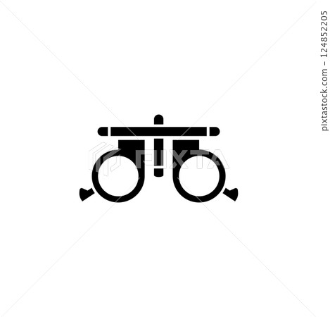 Eye Optometry Trial Lens, Correct Vision Test Solid Flat Vector Icon Isolated on White Background 124852205