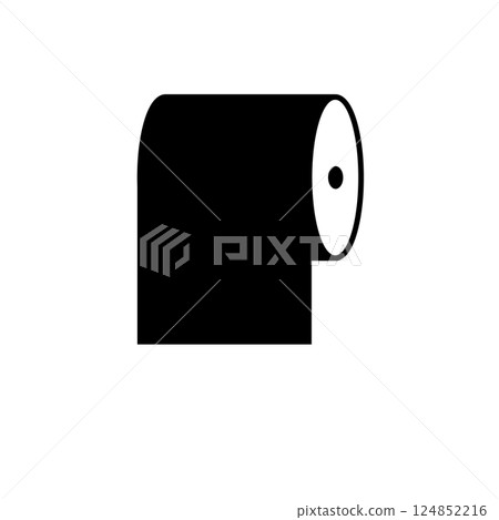 Toilet Tissue Paper Roll, Hygiene Napkins Solid Flat Vector Icon Isolated on White Background Toilet Tissue Paper Roll, Hygiene Napkins Solid Flat Vector Icon Isolated on White Background 124852216