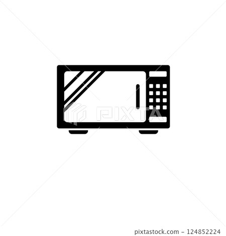 Mechanical Electric Kitchen Microwave Oven Solid Flat Vector Icon Isolated on White Background Mechanical Electric Kitchen Microwave Oven Solid Flat Vector Icon Isolated on White Background 124852224