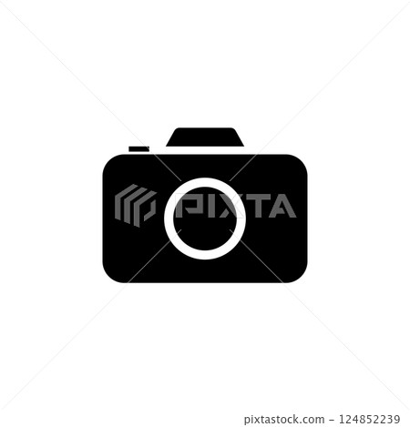 Compact Photo or Video Camera, DSLR Solid Flat Vector Icon Isolated on White Background Compact Photo or Video Camera, DSLR Solid Flat Vector Icon Isolated on White Background 124852239