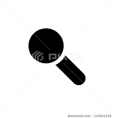 Search Tool, Magnifying Glass, Zoom Solid Flat Vector Icon Isolated on White Background 124852248