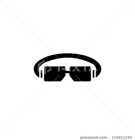 Welder Glasses Tinted, Goggles Elastic Band Solid Flat Vector Icon Isolated on White Background 124852249