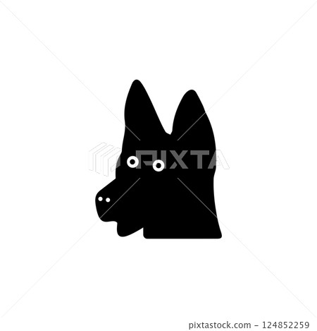 Dog Head, Labrador Retriever Face, Pet Solid Flat Vector Icon Isolated on White Background Dog Head, Labrador Retriever Face, Pet Solid Flat Vector Icon Isolated on White Background 124852259