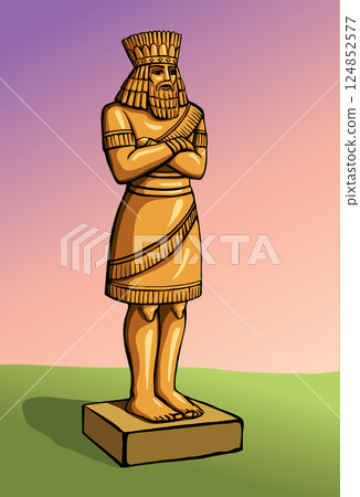 Vector drawing. Big golden idol Vector drawing. Big golden idol 124852577