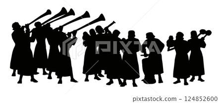 Vector drawing. People play music 124852600