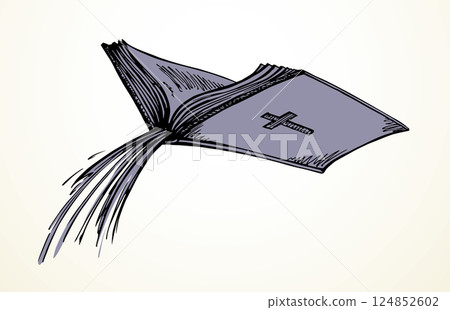 Vector drawing. Water from book Vector drawing. Water from book 124852602