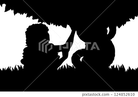 Vector drawing. Eve at the tree 124852610