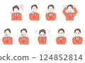 Illustration set of a young man expressing negative emotions 124852814
