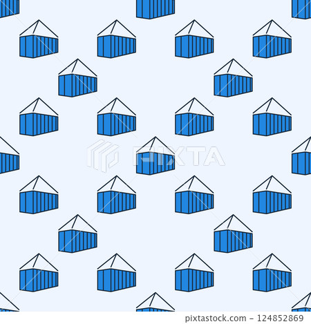 Blue Hanging Shipping Container vector colorful seamless pattern Blue Hanging Shipping Container vector colorful seamless pattern 124852869
