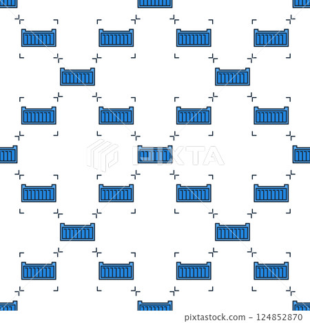 Blue Shipping Container vector modern seamless pattern Blue Shipping Container vector modern seamless pattern 124852870