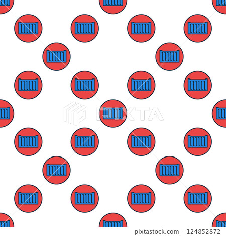 Blue Shipping Container vector round seamless pattern - colored cute background Blue Shipping Container vector round seamless pattern - colored cute background 124852872