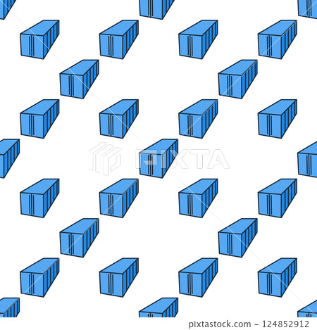 Vector seamless pattern of a Blue Shipping Container Vector seamless pattern of a Blue Shipping Container 124852912