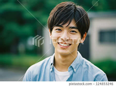 一位年輕男子的肖像,帶著溫柔、清新的微笑(AI 生成的圖像) 一位年輕男子的肖像,帶著溫柔、清新的微笑(AI 生成的圖像) 124853246